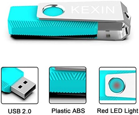 Kexin Flash Drive 64 GB 3 pacote USB Flash Drive 64 GB Drive de polegar Drive USB Drive Bulk Drive giratório Pen Drive Storage Stick Stick com Indicador LED 64g Rosa Ciano Amarelo