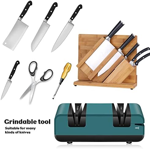 Acendador de faca enutogo, apontador profissional da faca elétrica para casa, 2 etapas de afiação rápida e polimento para cozinha,