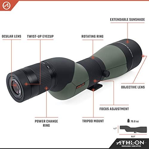 Athlon Optics Argos HD 20-60x85 Escopo de detecção - reto, verde/preto