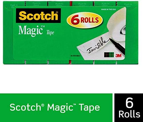 Dispensador escocês com fita mágica 3/4 x 350 polegadas, cores variadas e fita mágica, 3/4 x 1000 polegadas, pacote