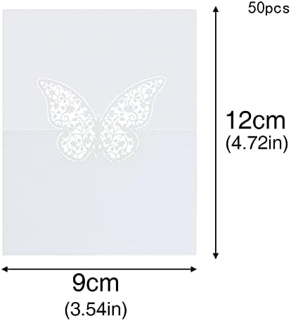 EFORCASE 50pcs Nome da mesa Cartões de lugar, favore decoração de borboleta oca Cutt