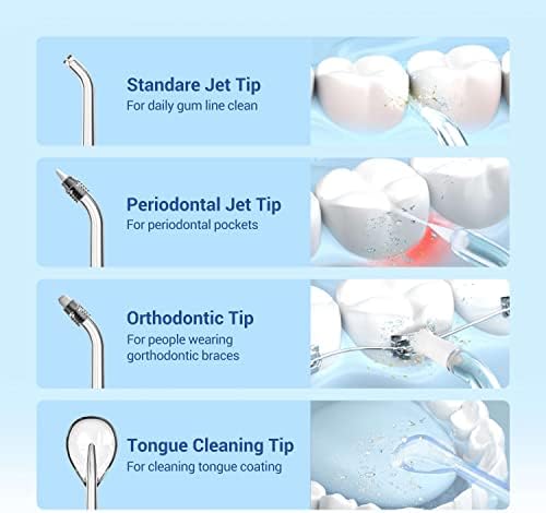 4pcs diferentes tipos de dicas de bicos de reposição para o FLOSSOR DE ÁGUA HAMMSOM