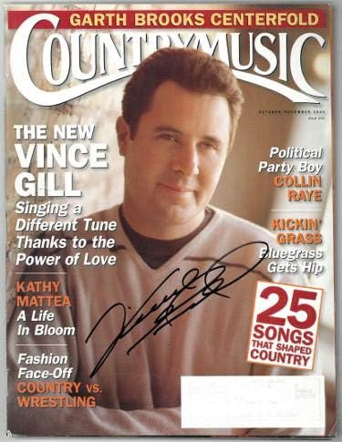 Vince Gill assinou a revista de música country completa outubro/novembro de 2000 - Holograma #GG36335 - JSA Certified - Revistas de música