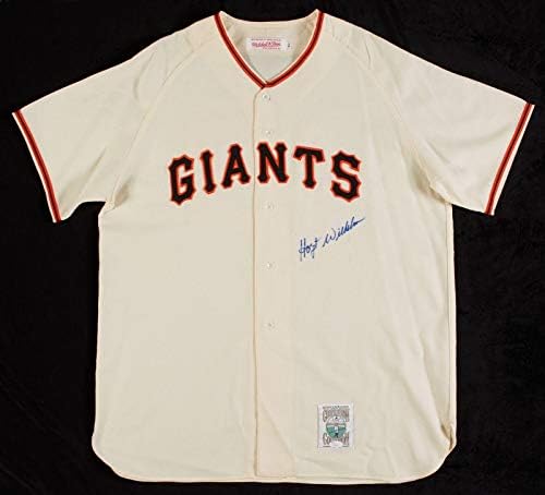 Hoyt Wilhelm assinou a autêntica Mitchell & Ness New York Giants Jersey JSA CoA - Jerseys de MLB autografadas