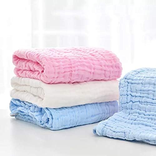 Cobertor de Swaddle de bebê de Bamboocart | Baby Muslin Cotton Cotton Swadling Blain para recém -nascido | Toalha de banho de bebê 6 camadas cobertor para infantil 41x41 polegadas -Pink