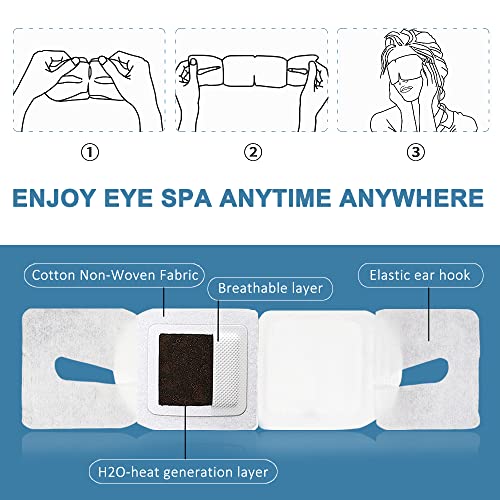CSFDXD 10 pacotes máscara ocular de vapor, máscaras para os olhos com aquecimento próprio sem perfume