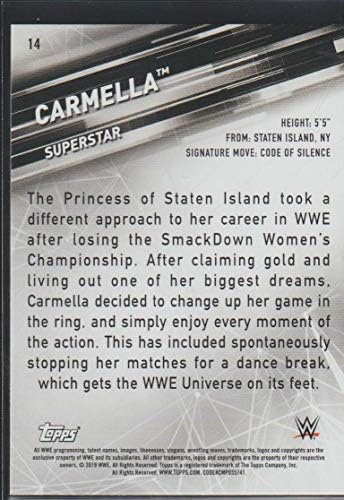 2019 Topps WWE Smackdown Live Wrestling 14 Carmella Official World Wrestling Entertainment Trading Card