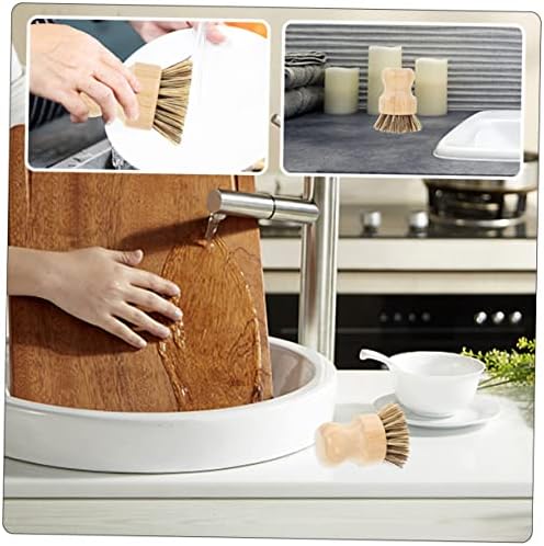 Pia de limpeza de cozinha de cozinha 2pcs 2pcs limpador de lavador de lavador de lavar limpeza de lavador de lavagem esfrega escova de escova de prato de bambu escova de lavagem de bambu de bambu pincel de limpeza de escovas de limpeza