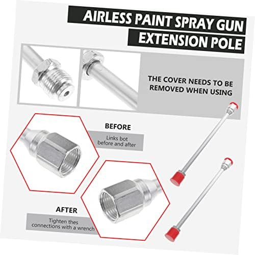 YARNOW 2PCS Spray Extensão da haste Extensão da tinta Pólo A ar Airless Tinte Acessórios para pulverizador de tinta Extensão