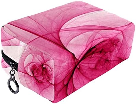 Bolsas de cosméticos para mulheres, bolsas de bolsas Makeup Organizer Storage Makeup Bag Girls, Modern Abstract Art Pink