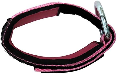 Label de rosa contrabandeado 3037 2in Nylon de serviço pesado tornozelo ou manguito de pulso - alça perfeita para o glúteo em máquinas de cabo - tira de nylon de serviço pesado ajustável e d -ring de metal D -ring