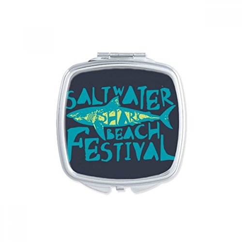 Saltwater Shark Shark Beach Festival Square Mirror Portátil Compact Pocket Maquia