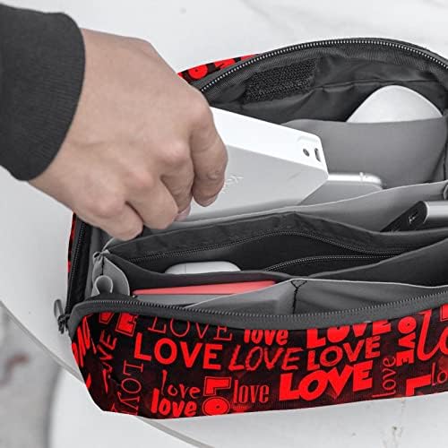 Dia dos namorados Love Red Electronic Organizer, caixa de proteção à prova de choque, bolsa de bolsa organizadora de