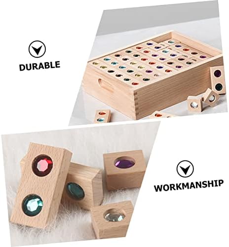 Toyvian 1 Set Wooden Gem Building Blocks Baby Educational Toys Blocos de empilhamento de bebês Infantil Toy Creative empilhamento