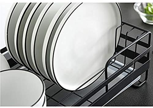 Jahh Patch Rack - rack de secagem de pratos de alumínio com tábua de drenagem, suporte de prato com prateleira superior