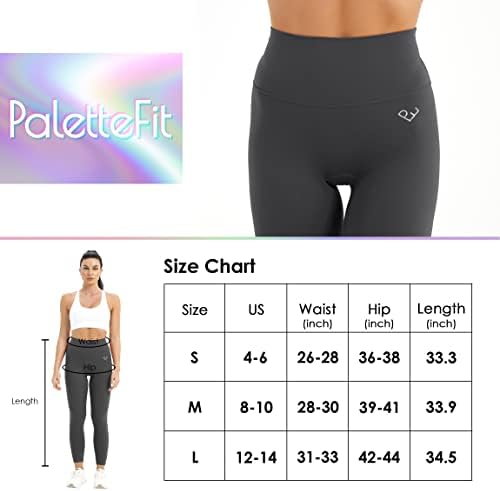 Palettefit High Wistide Workout Leggings para mulheres, calças de ioga de 7/8 amanteigadas com bolso oculto