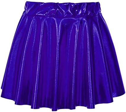 Winchang Kid Girls Shinny Mini Shairs Skort Skort Dress Skort Dress Athletic Dress Cantura alta Fantasia de torcida