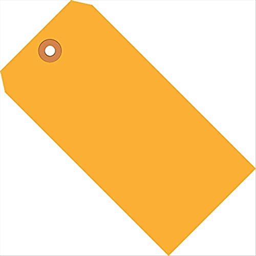 Tags de remessa Aviditi, 3 3/4 x 1 7/8, 13 pt, laranja fluorescente, com ilhas reforçadas, para identificar ou endereçar itens que