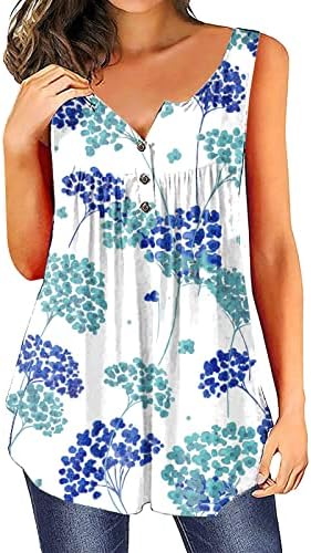 Akollsppnsy feminino feminino Bloups Spring 2023 Size as camisas de fivela de fivela sem mangas Tampe tampe casual para mulheres