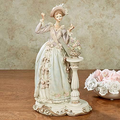 Touch of Class Pondering Pose Lady Figure - Resina - Azul, rosa, roxo, marfim - estátua colecionável vitoriana para quarto,
