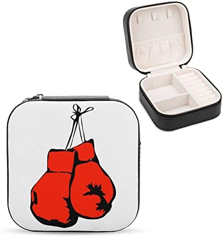 Luvas de boxe vermelha Caixa de armazenamento de caixa de jóias para anéis Brincos colares exibidos Organizador engraçado