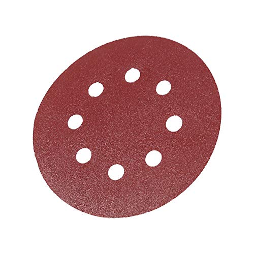 Discos de lixamento discos de polimento, 10pcs 125 mm de forma de lixagem vermelha de 125 mm 8 orifício 60# -1000# Papéis de areia de grão
