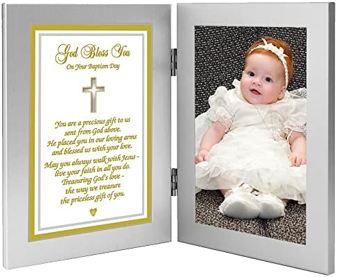 Presentes de poesia Baby Baptism Presente para menino ou menina - Adicione a foto 4x6 ao quadro