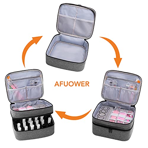 Bolsa de organizador de esmalte Afuower com alças Bolsa de armazenamento portátil para manicure - segura 30 garrafas