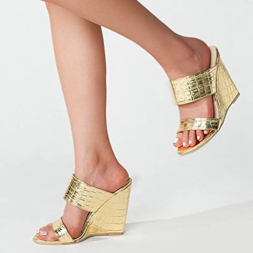 Plataforma feminina e sandálias de cunha saltos de verão casuais sandálias de dedo do pé de verão deslizantes de verão