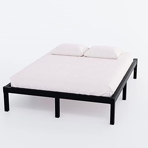 Minimalist Studio Metal Bed Frame-Fundação de colchão para serviço pesado com suporte de ripas de aço anti-deslizamento,