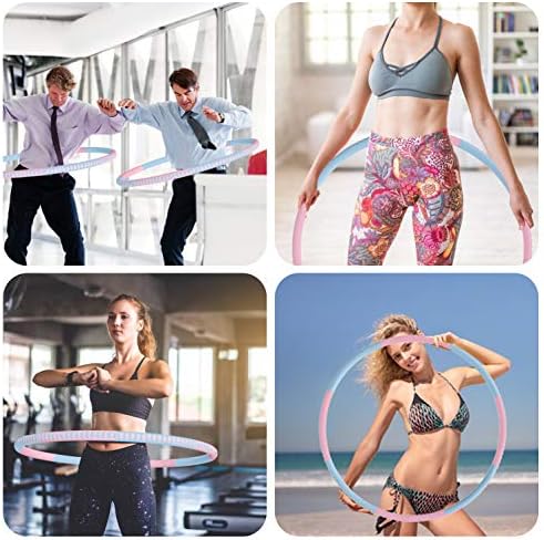 Hawijuia Exercício arco para adultos 2,7lb Exercício de fitness arco 8 Seção Excesso de treino ponderado destacável com
