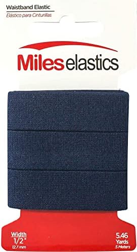 Miles Elastic Woland Elastic 1 por 5,46 jardas -preto | Elastic de tecido forte/máquina lavável e seca | Oeko -tex Certificado