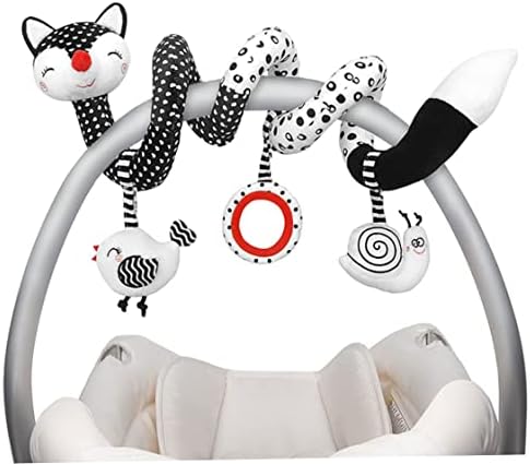 Brinquedos de assento em espiral - brinquedos de pelúcia elegantes para carrinho de berço com carrinho de bebê com chocalhos
