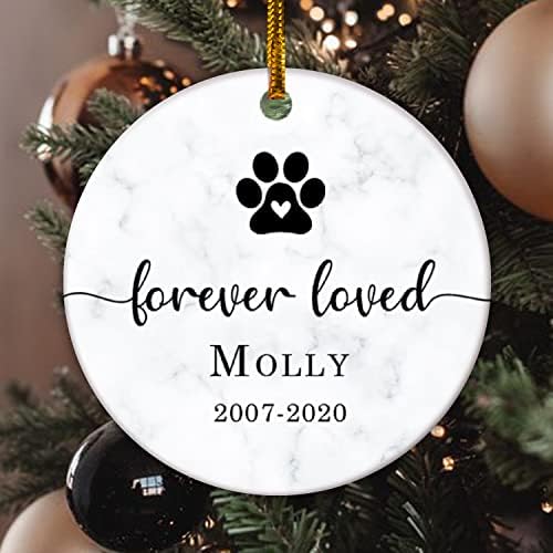 Ornamento de memorial para cães para sempre amado, ornamento do memorial de animais de estimação, ornamento do memorial de cães,