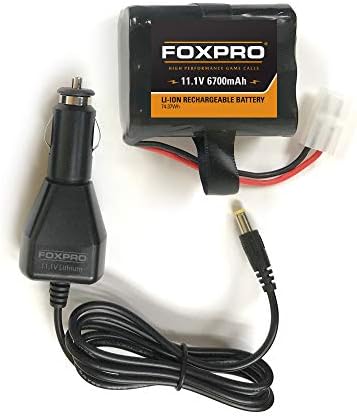 Foxpro de alta capacidade de bateria e carregador de carro - 6.700 mAh, preto