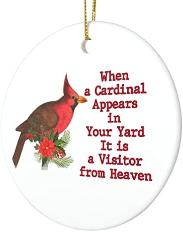 Pássaro vermelho de 3 polegadas quando um aparece ornamentos redondo ornamentos para crianças meninos meninas pendurando ornamentos para decoração de árvores de Natal decorações de festas de natal