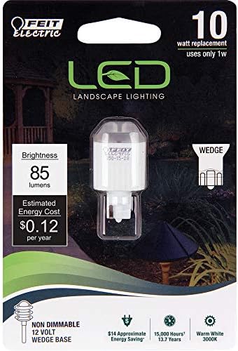 Feit Electric LVW10/LED equivalente a 10 watts 85 lúmen Base de cunha não-minúscula LÍNDA LED LED 12 VOLT LUZAGEM LABE