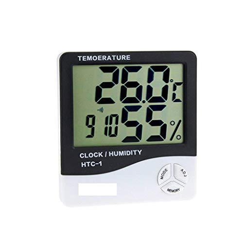 SXNBH Termômetro Hygrômetro Digital Metor de umidade Digital Hygrômetro interno Termômetro com alarmes de alarme do calendário do relógio