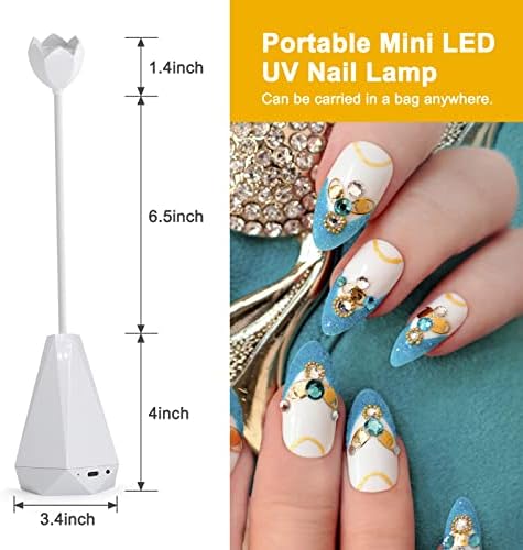 Lâmpada de unhas LED UV Keine Marke: luz UV para unhas com luvas, mini pescoço de 21w Goba 360 ° Rotação Mãos-livre de unhas para