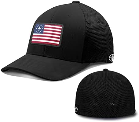 Nosso verdadeiro deus uma nação sob Deus Patch Flexfit Hat Christian USA Flag Baseball Cap