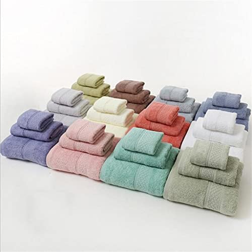 ZSEDP 3PCS Set toalha de cor algodão sólido Toalha de banho grande de banheira de banheiro de cara de cara de cara para (cor: cinza,