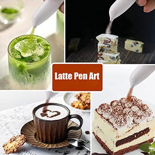 Tutuya Latte Pen, caneta elétrica de caneta de caneta para latte e comida diy, trabalha com canela/sal/açúcar branco/moagem