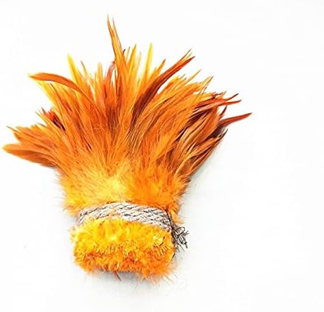 Zamihalaa 100pcs/lotes penas de faisão para artesanato 10-15 cm DIY Frango penas para acessórios para fazer jóias Material de decoração de casamento - laranja - 50pcs