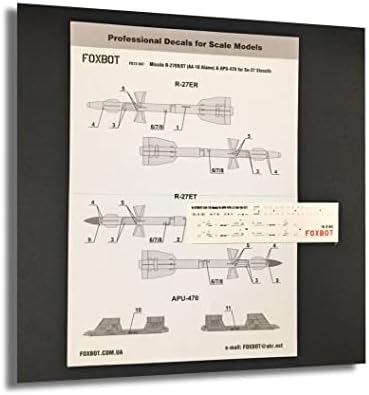 Foxbot 72-047 1/72 míssil soviético R-73 e 7/8 pontos Su-27 estênceis