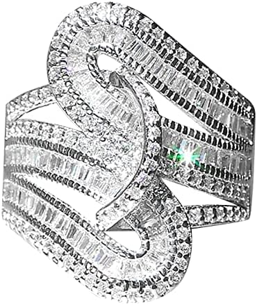 Casal Princess Cut Diamond Set Ring Fashion Luxury Women noivado Jóias de casamento anel com rosa
