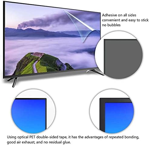 Filme protetor de tela anti-Glare AIZYR para 75 77 82 85 Filtro de monitor Anti-UV Anti-UV padrão ou curvo, redução de reflexão e olhos de brilho, 77 polegadas 1722x993mm