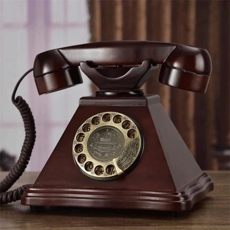 LEPSJGC Dial rotativo antigo telefone fixo Telefone europeu de madeira sólida retrô telefone telefone em casa telefones