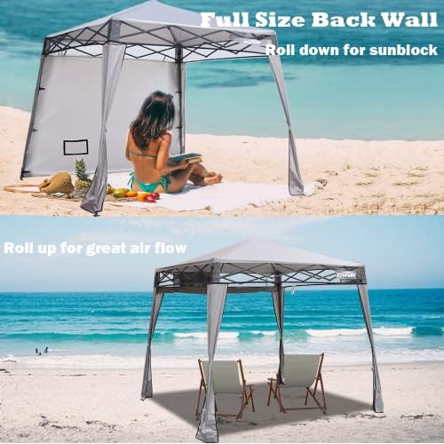 Ezyfast elegante abrigo de praia, barraca compacta de dossel instantânea, cabana esportiva portátil, 7,5 x 7,5 pés base