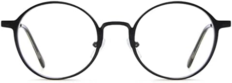 Reduclu Round Metal Reading Glasses para mulheres e homens - lente clara