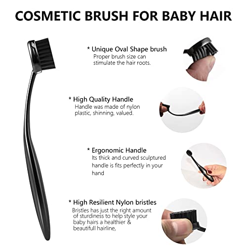 Escova de aresta de aresta hanchuan pincel de penteado para cabelos para cabelos portáteis e pentear para escovas de cabelo de bebê de borda de cabelo natural